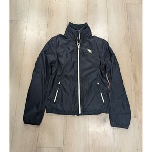 Rare Mens‎ Abercrombie A&F Windbreaker Dun Brook Jacket Nylon High Collar Size M